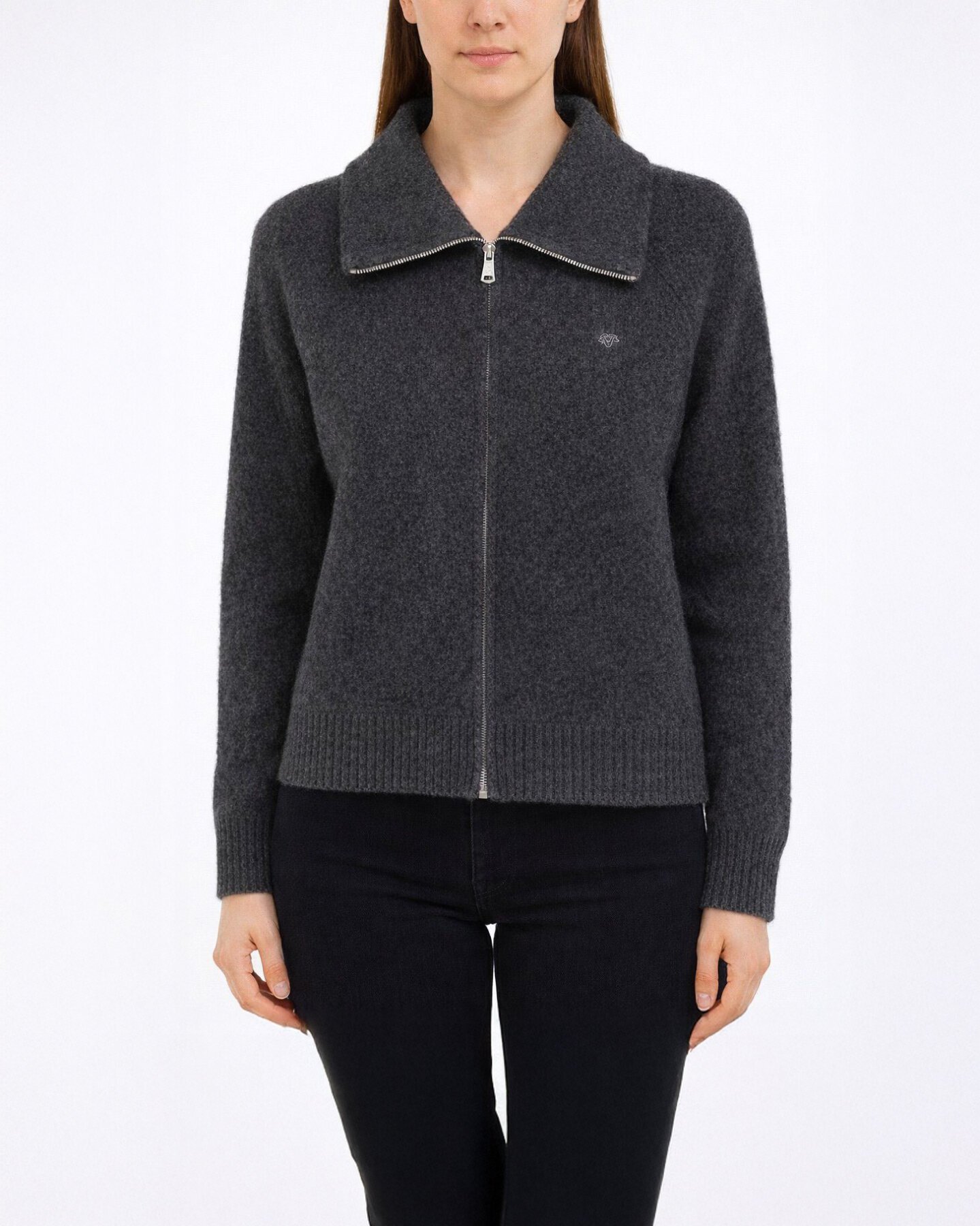 Triko Çift Fermuarlı Hırka Antrasit - Aybikestil