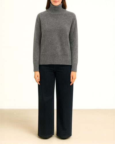 Triko Dik Yaka Basic Kazak Antrasit 