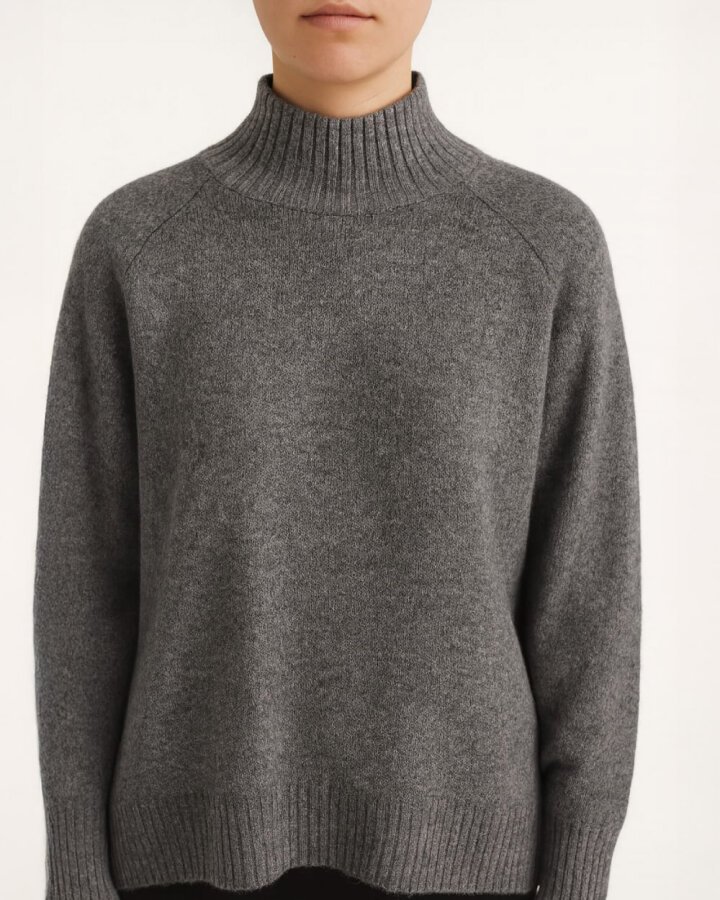 Triko Dik Yaka Basic Kazak Antrasit - Aybikestil