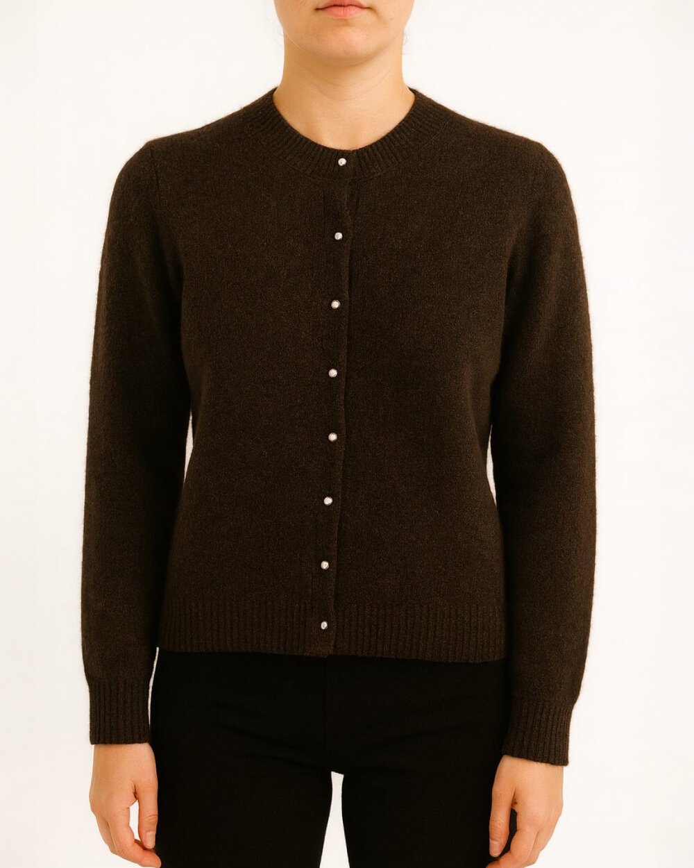 Triko Düğmeli Cute Hırka Acı Kahve - Aybikestil