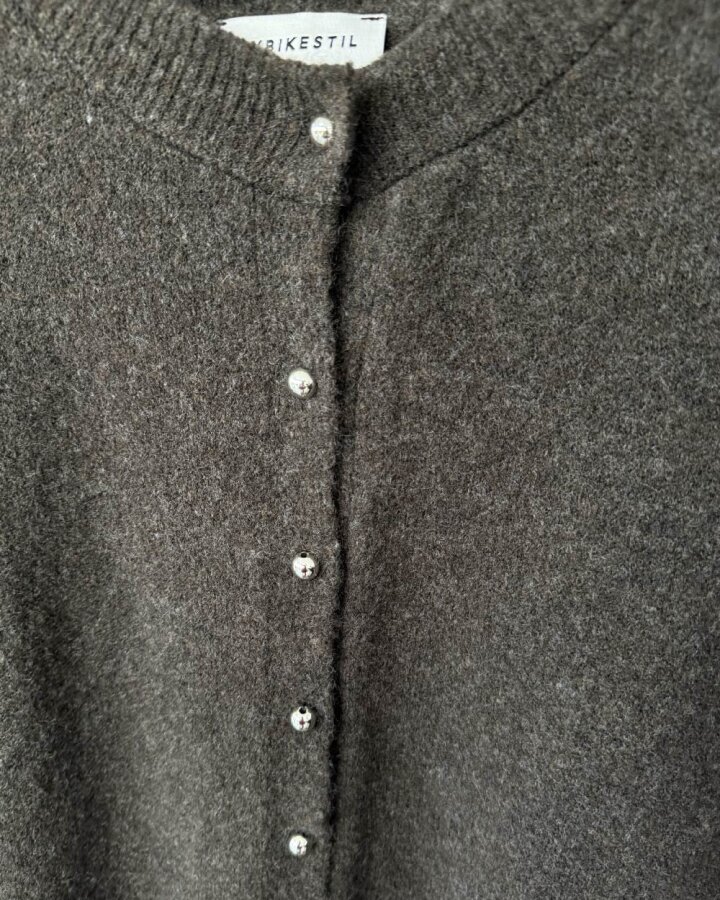 Triko Düğmeli Cute Hırka Acı Kahve - Aybikestil (1)