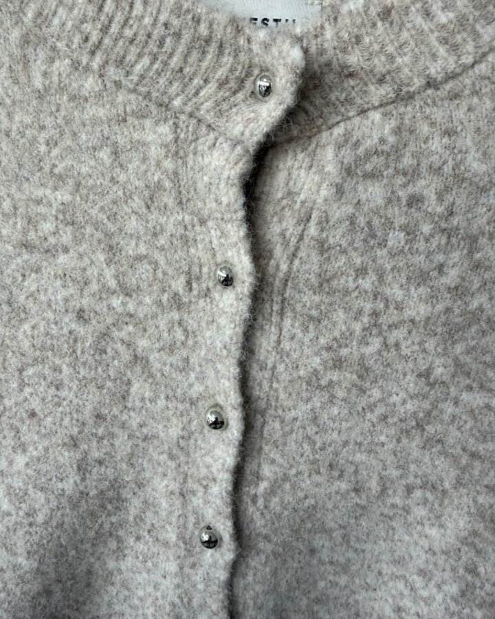 Triko Düğmeli Cute Hırka Bej - Aybikestil (1)