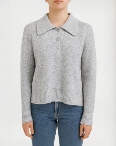 Triko Polo Yaka Kazak Gri 