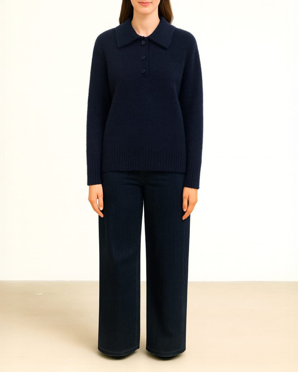 Triko Polo Yaka Kazak Lacivert - Aybikestil