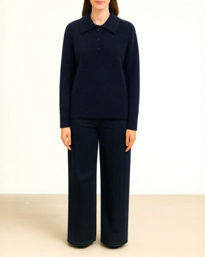 Triko Polo Yaka Kazak Lacivert 