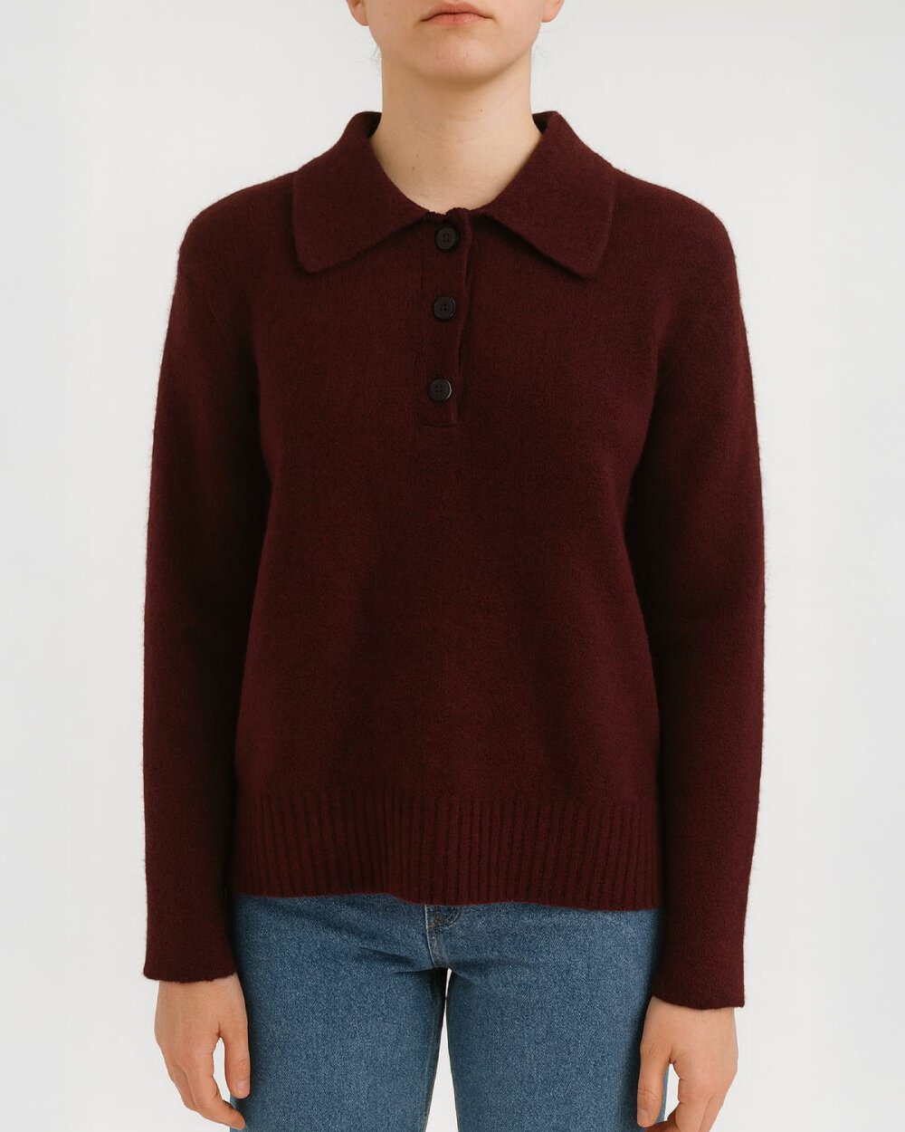 Triko Polo Yaka Kazak Mürdüm - Aybikestil