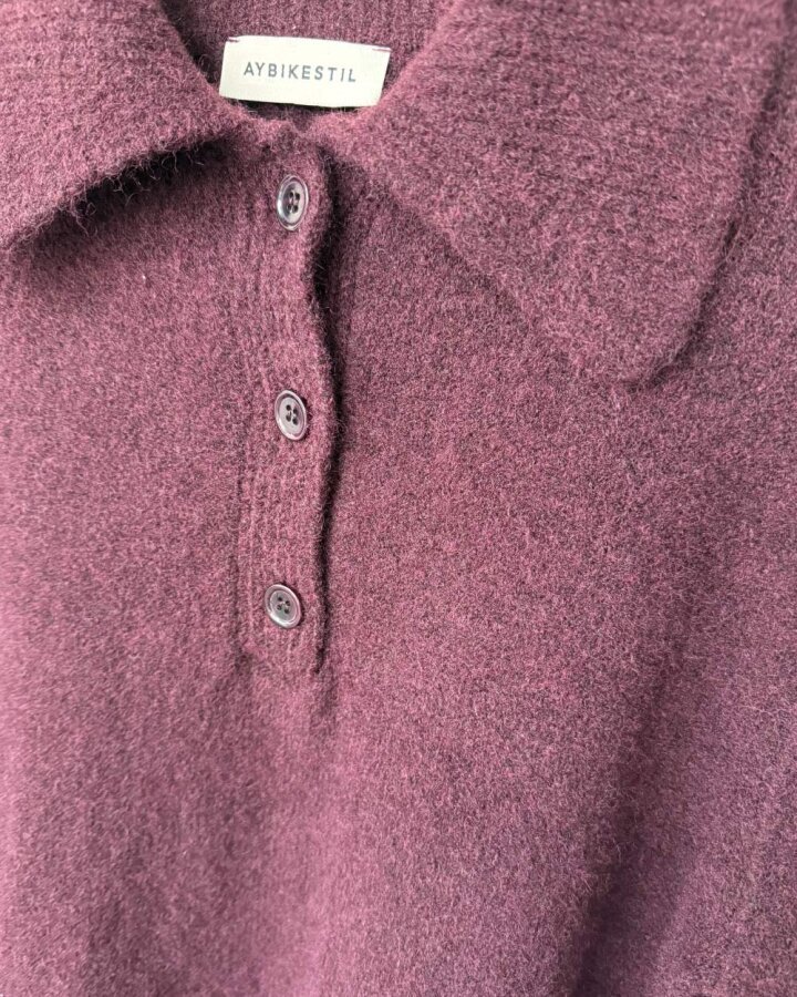 Triko Polo Yaka Kazak Mürdüm - Aybikestil (1)