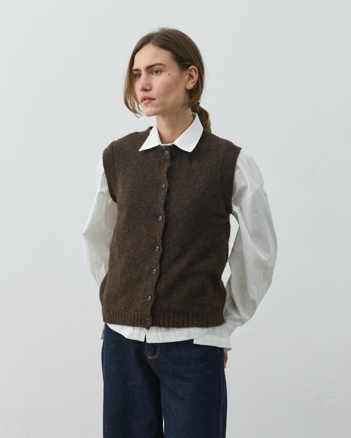 Triko Yelek Kahverengi