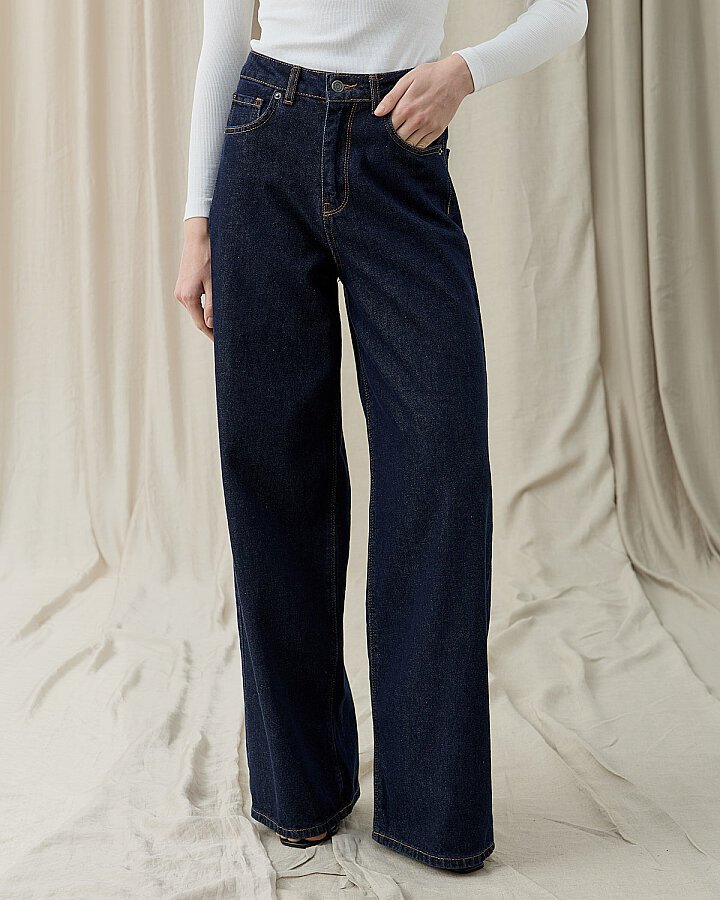 Baggy Fit Jean Lacivert - Aybikestil