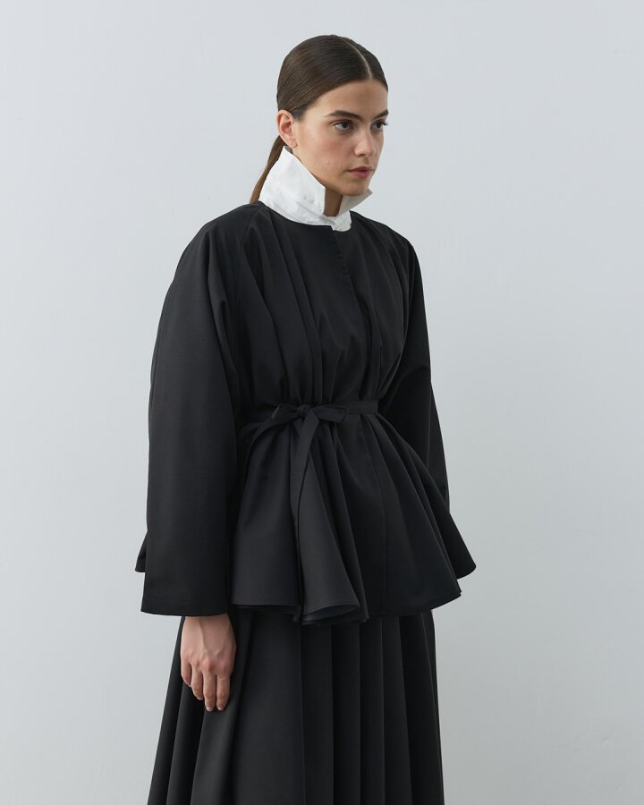 Çok Volanlı Dove Ceket Siyah - Aybikestil (1)