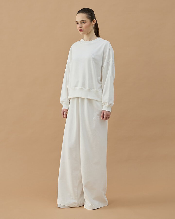 Cotton İki İplik Mini Sweat Ekru - Aybikestil (1)