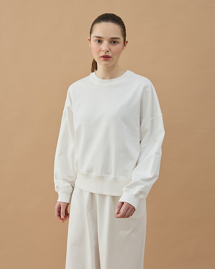 Cotton İki İplik Mini Sweat Ekru - Aybikestil