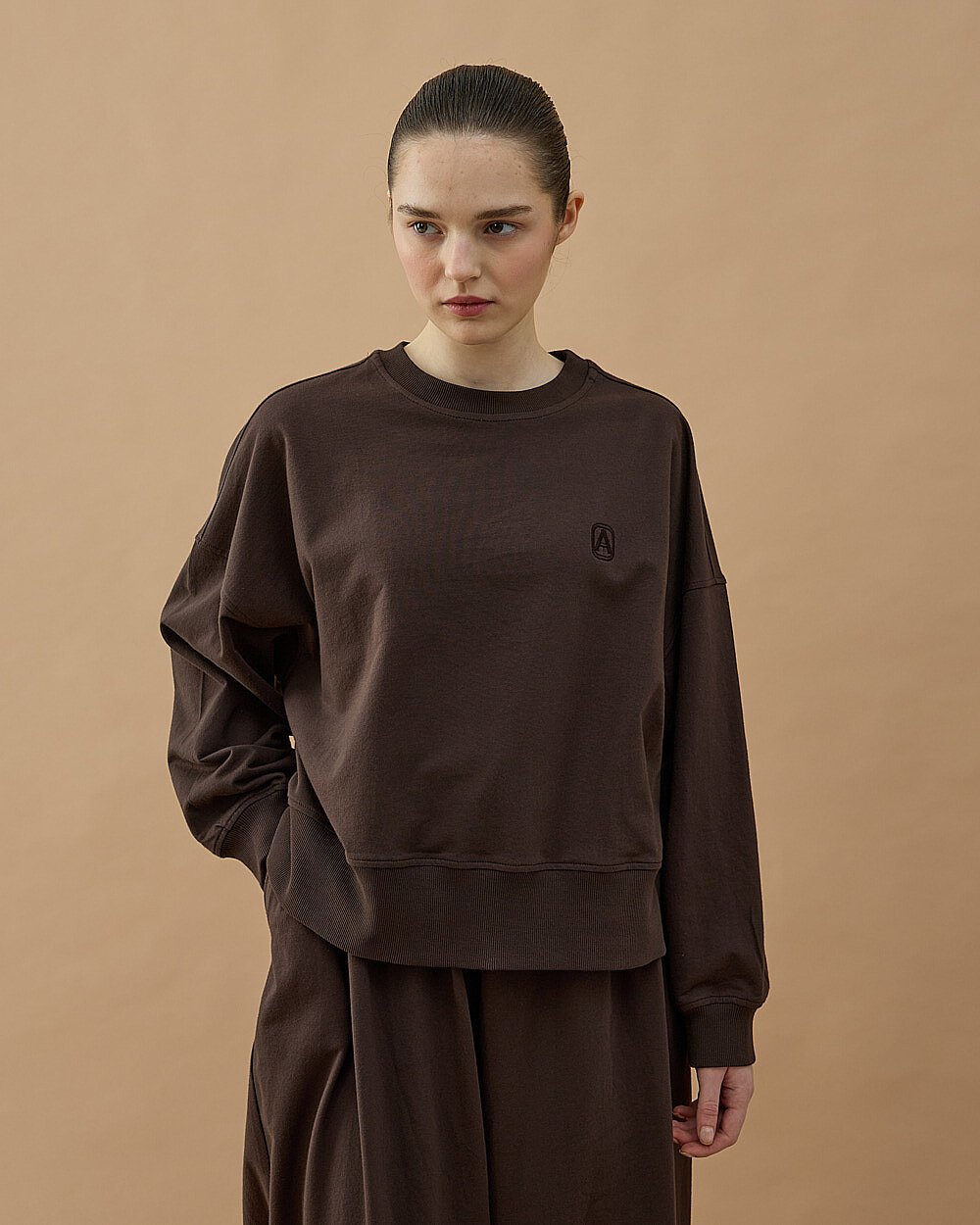 Cotton İki İplik Mini Sweat Kahve - Aybikestil