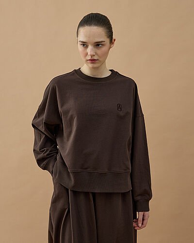 Cotton İki İplik Mini Sweat Kahve - Aybikestil