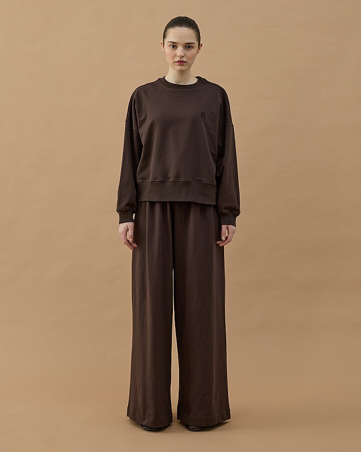 Cotton İki İplik Mini Sweat Kahve - Aybikestil (1)