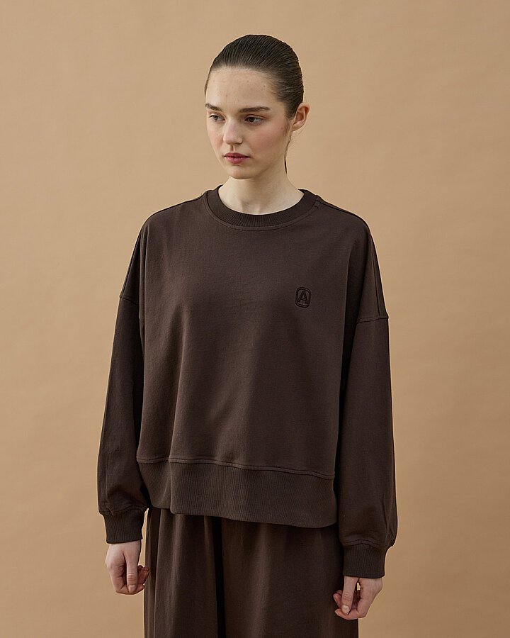 Cotton İki İplik Mini Sweat Kahve - Aybikestil (1)