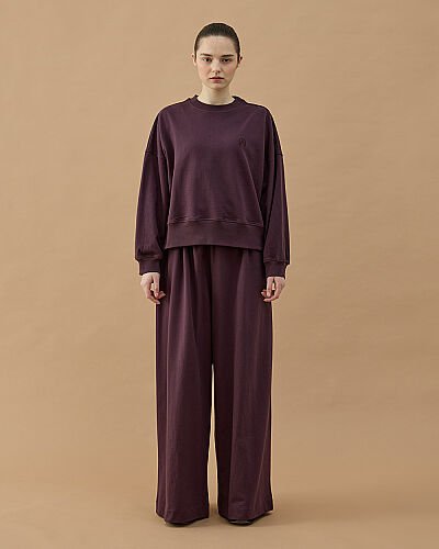 Cotton İki İplik Mini Sweat Mürdüm - Aybikestil (1)