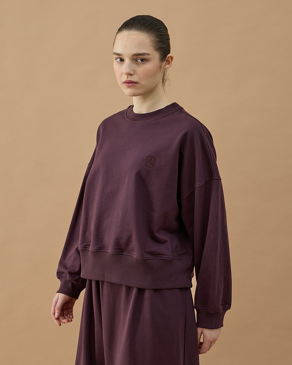 Cotton İki İplik Mini Sweat Mürdüm - Aybikestil