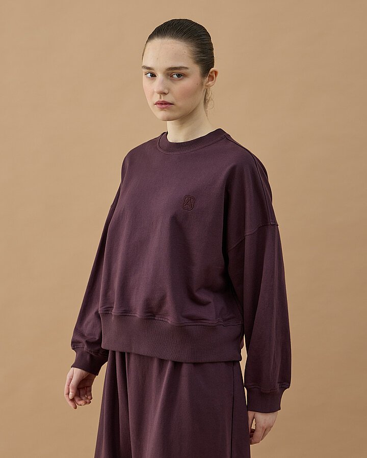 Cotton İki İplik Mini Sweat Mürdüm - Aybikestil