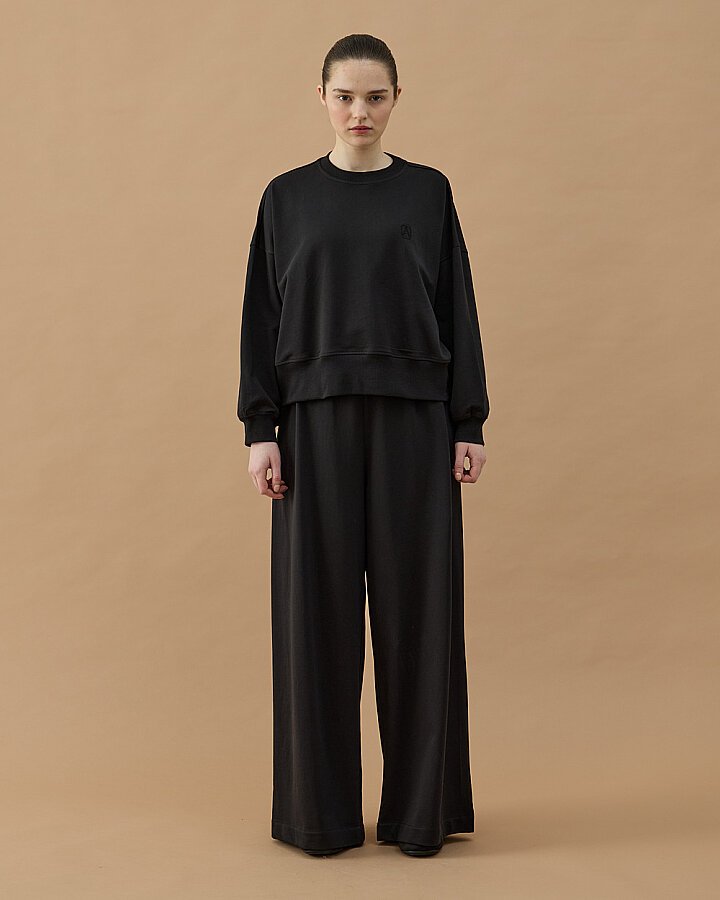 Cotton İki İplik Mini Sweat Siyah - Aybikestil (1)