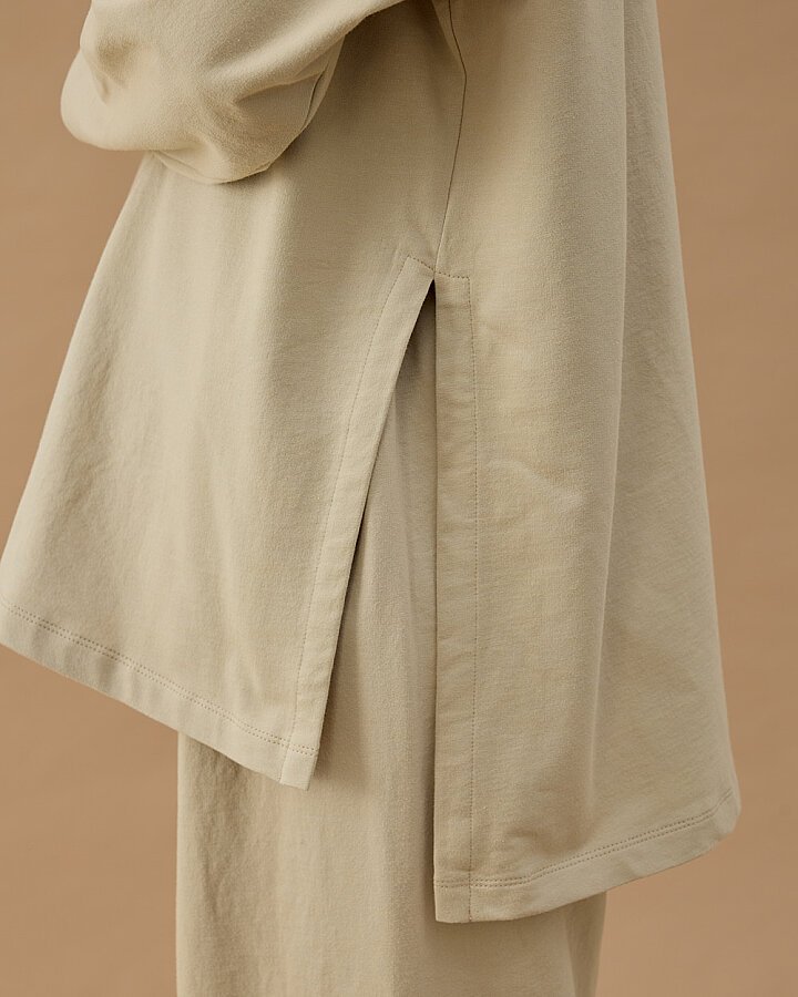 Cotton İki İplik Relax Takım Bej - Aybikestil (1)