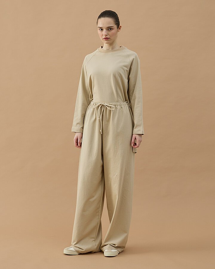 Cotton İki İplik Relax Takım Bej - Aybikestil (1)