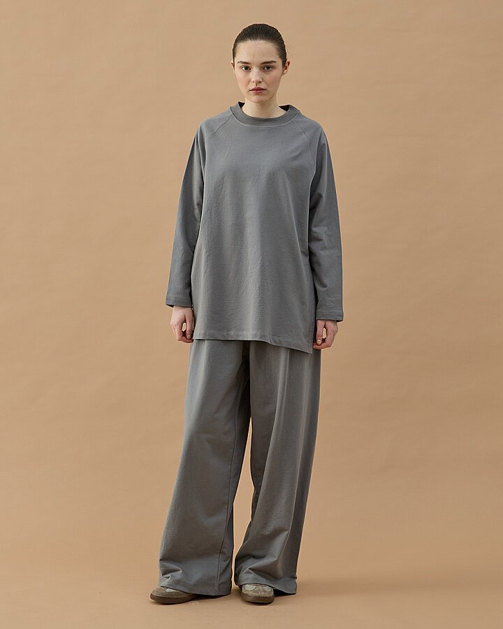 Cotton İki İplik Relax Takım Gri - Aybikestil (1)
