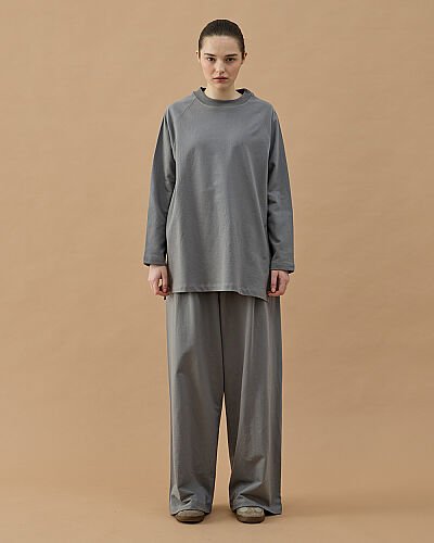 Cotton İki İplik Relax Takım Gri 