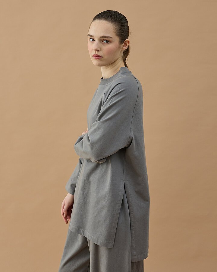 Cotton İki İplik Relax Takım Gri - Aybikestil (1)