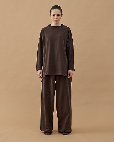 Cotton İki İplik Relax Takım Kahve 