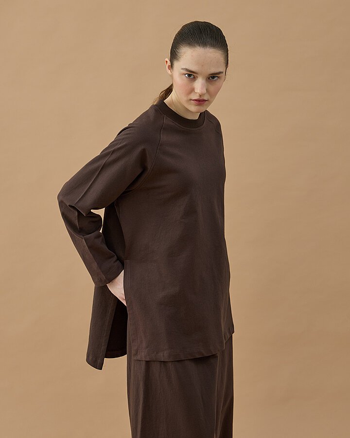 Cotton İki İplik Relax Takım Kahve - Aybikestil (1)