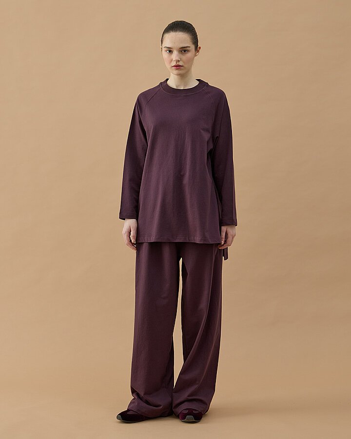 Cotton İki İplik Relax Takım Mürdüm - Aybikestil