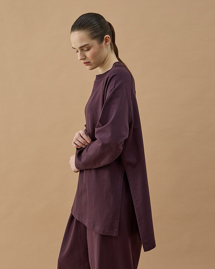 Cotton İki İplik Relax Takım Mürdüm - Aybikestil (1)