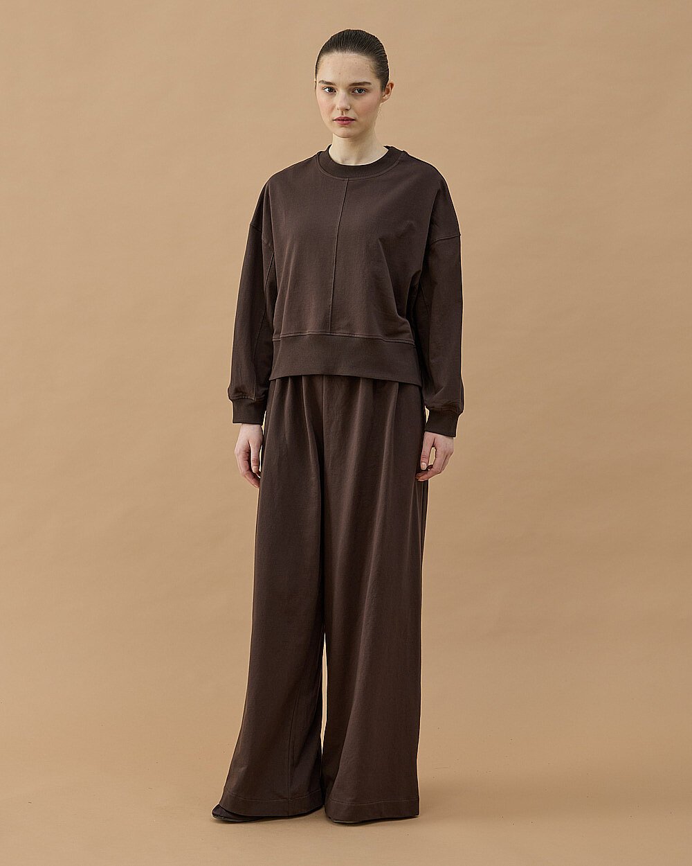 Cotton İki İplik Takım Kahve - Aybikestil