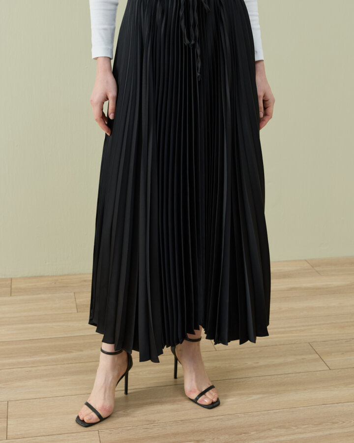 Crash Asimetrik Çok Pilisoley Etek Siyah