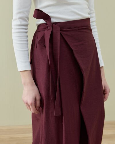 Crash Kapaklı Pantolon Etek Bordo - Aybikestil (1)