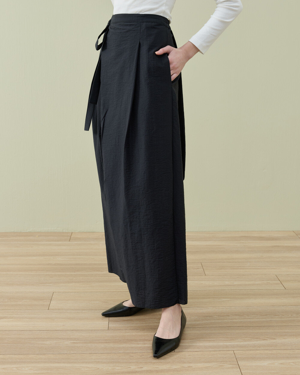 Crash Kapaklı Pantolon Etek Siyah - Aybikestil