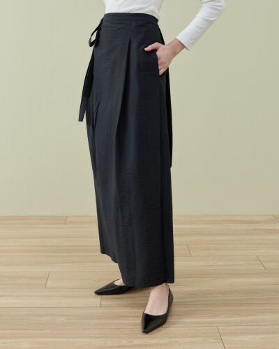 Crash Kapaklı Pantolon Etek Siyah 