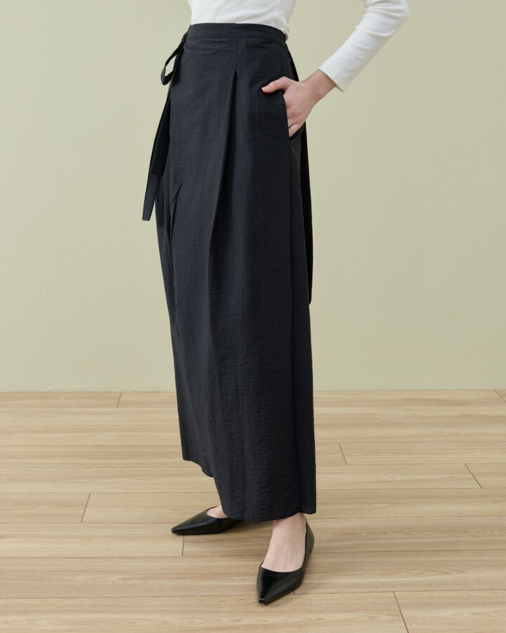 Crash Kapaklı Pantolon Etek Siyah - Aybikestil