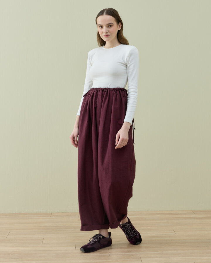 Crash Yandan Ayarlanan Pantolon Bordo - Aybikestil (1)