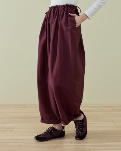 Crash Yandan Ayarlanan Pantolon Bordo 