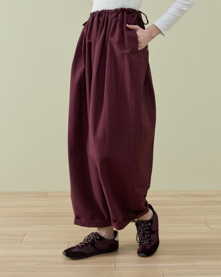 Crash Yandan Ayarlanan Pantolon Bordo - Aybikestil