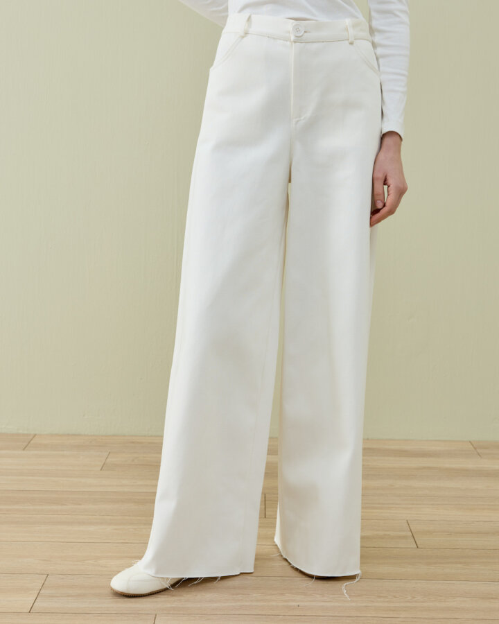 Denim Baggy Fit Pantolon Ekru - Aybikestil (1)