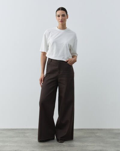 Denim Baggy Fit Pantolon Kahve - Aybikestil (1)