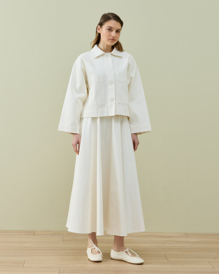 Denim Cepli Kısa Ceket Ekru - Aybikestil (1)