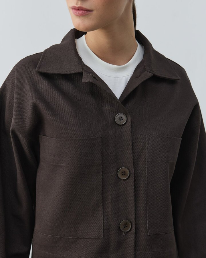 Denim Cepli Kısa Ceket Kahve - Aybikestil (1)