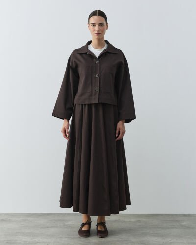 Denim Cepli Kısa Ceket Kahve - Aybikestil (1)