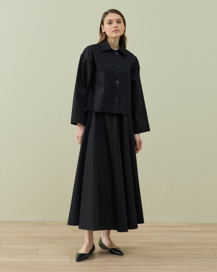 Denim Cepli Kısa Ceket Siyah - Aybikestil (1)