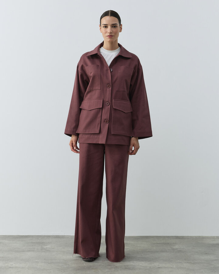 Denim Çok Cepli Düğmeli Ceket Sumak - Aybikestil (1)