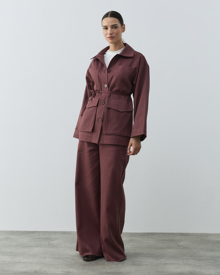 Denim Çok Cepli Düğmeli Ceket Sumak - Aybikestil (1)